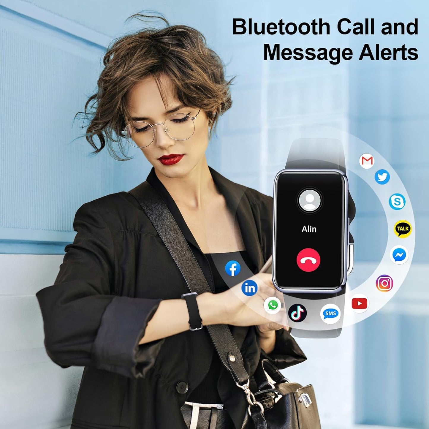 Fitness Tracker with Heart Rate & Sleep Monitor, Bluetooth Smartwatch with Calls, Blood Oxygen, IP68 Waterproof, Step Counter & 20 Sport Modes for Men & Women