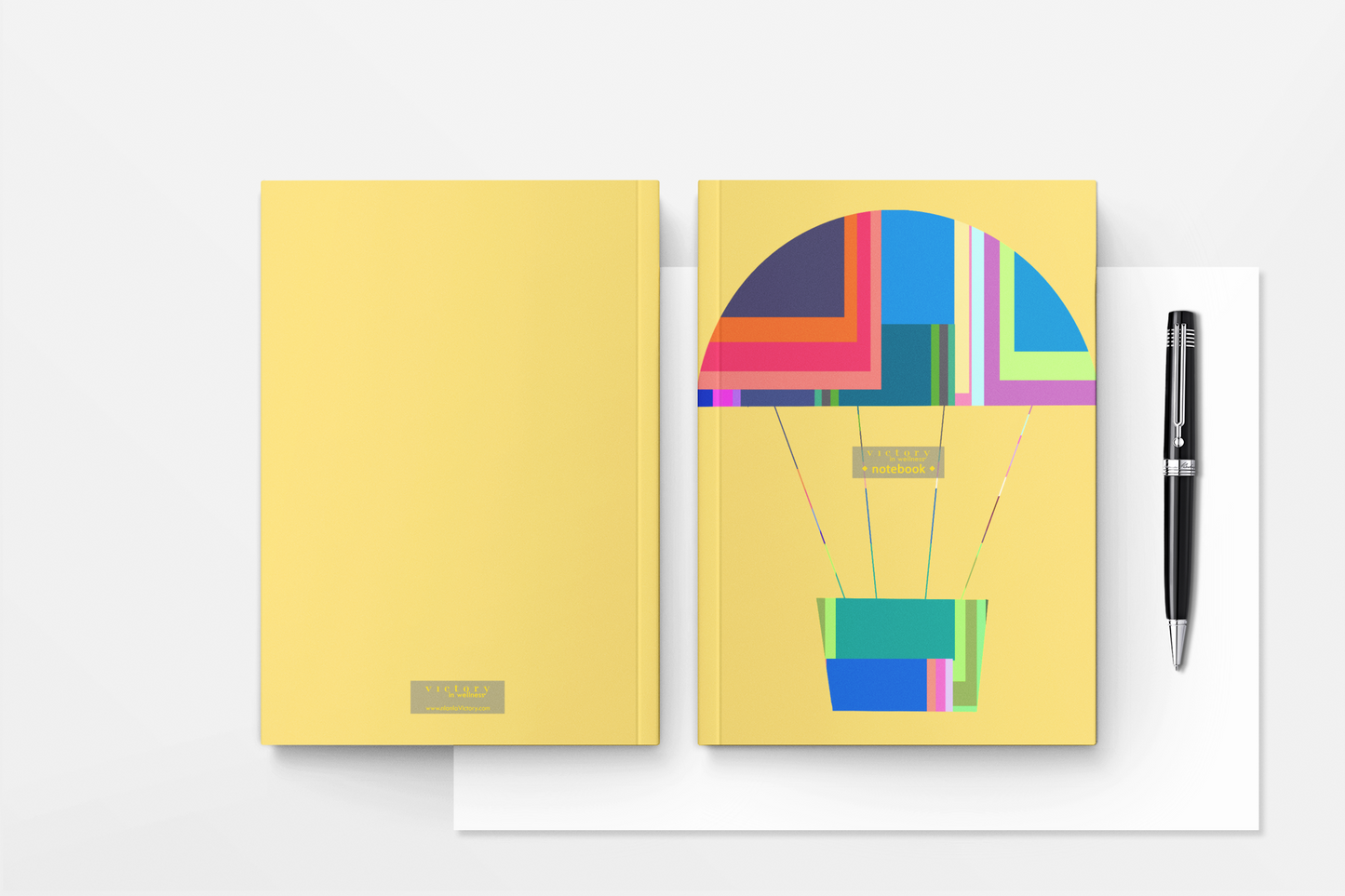Yellow Hot Air Balloon Notebook, Travel Journal for Kids and Adults, A5 Size with 48 Pages | by Victory In Wellness-1