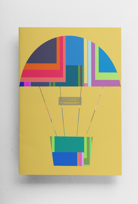 Yellow Hot Air Balloon Notebook, Travel Journal for Kids and Adults, A5 Size with 48 Pages | by Victory In Wellness-0